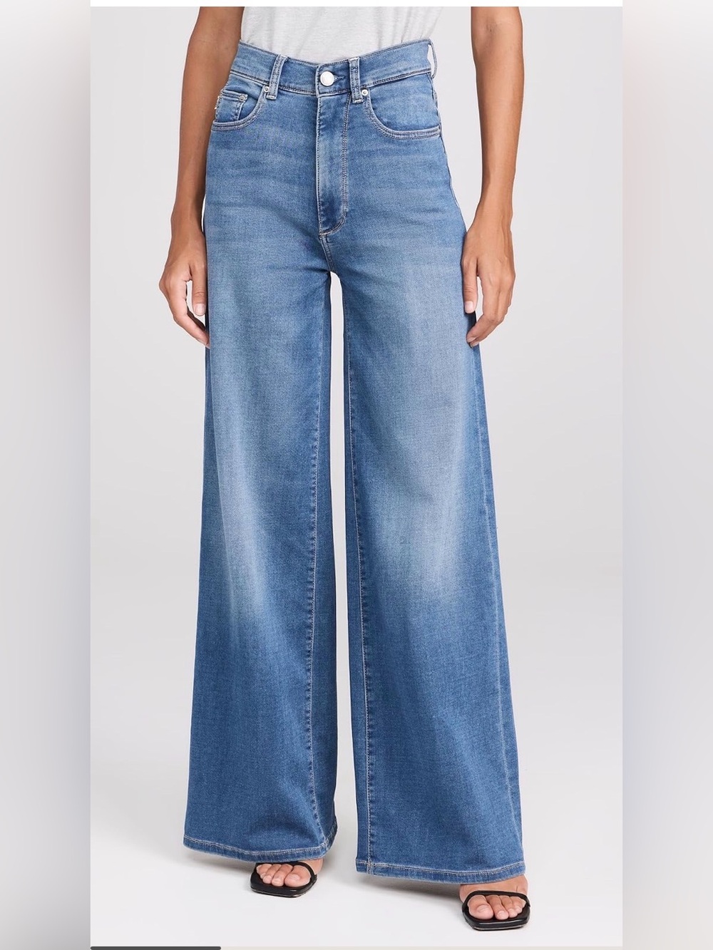 DL1961 Hepburn Wide Leg Denim, Riverbank, size 25